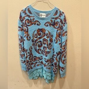 Vintage L&B Womens Crazy Patterns Women’s Sweater Size XL